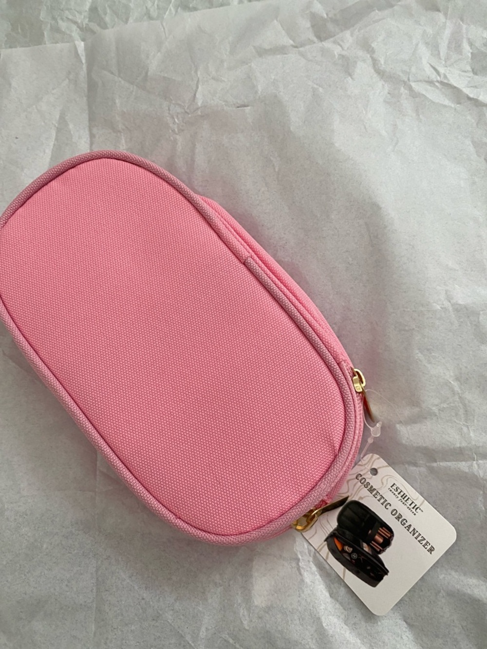 Pink Oval Cosmetic Organizer Pouch